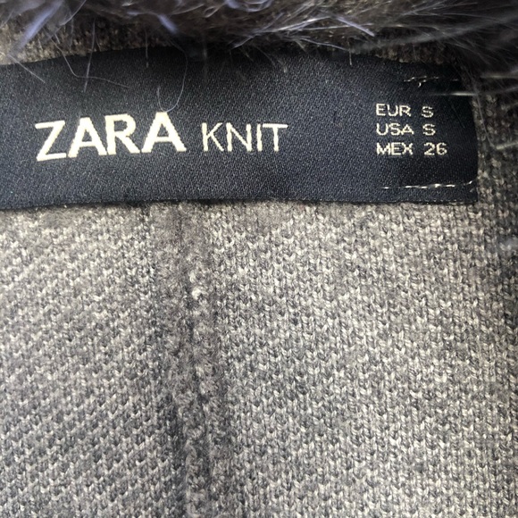 Zara Knit Cape Poncho Faux Fur Collar SMALL - Picture 12 of 13
